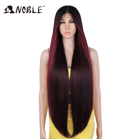 Noble Synthetic Lace Front Wigs For Women 36 Inch Kinky Straight Wig Lace Front Wig Ombre Lace Wigs Cosplay Lace Front Wig