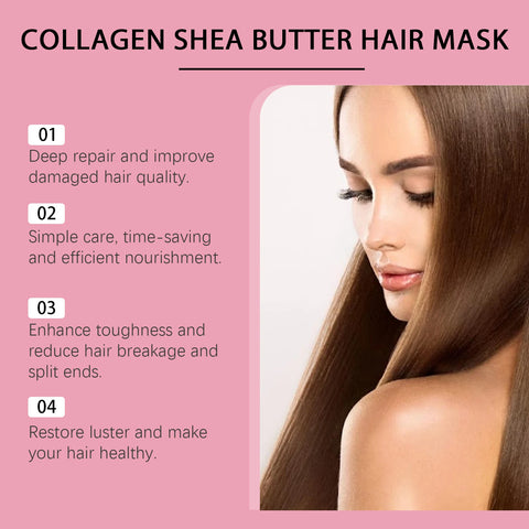 Keratin Hair Mask Repair Damaged Frizzy Split Ends Anti-Breakage Deep Hydration for Hair Smoothing Nourishing Shiny Hair Care