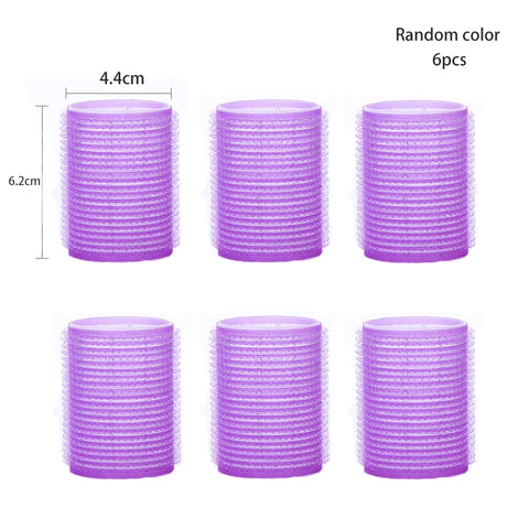 6pcs Self-Grip Hair Rollers Heatless Hair Curler No Heat Hair Bangs Volume Self-adhesive Hook&Loop DIY Hair Curler Styling Tools