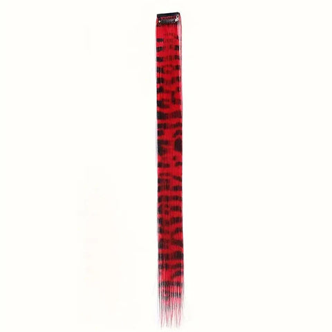 LUPU Synthetic Feather Hair Extension Colorful Fake Hair Clip In One Piece Hairpiece For Women Cosplay Party Y2K Style