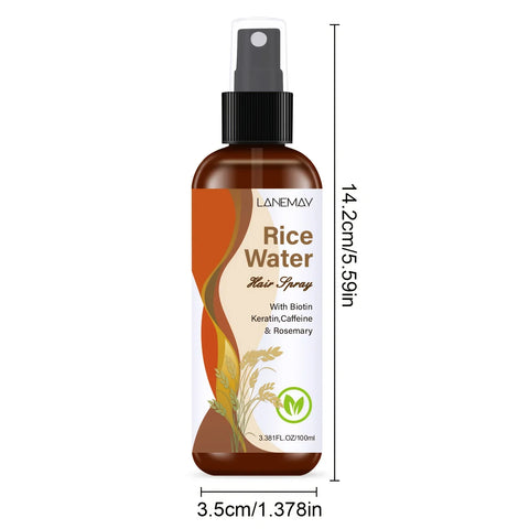 Rice Water Hair Spray - with Biotin,Keratin,Caffeine & Rosemary,Smooths Hair and Reduce Tangles,Add Hair Shine for All Hair Type