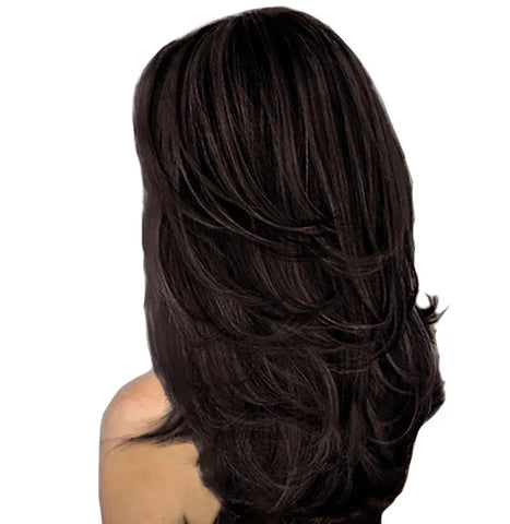 Synthetic Female Wigs Mix Grey Long Layered Wig Natural Silver Gray Wigs Women Salt and Pepper Hair Replacement Carnival Costume