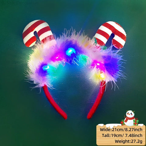 2025 Led Christmas Antler Headband Xmas Tree Hair Band with LED Lights Cosplay Headbands Party Christmas Hair Accessories