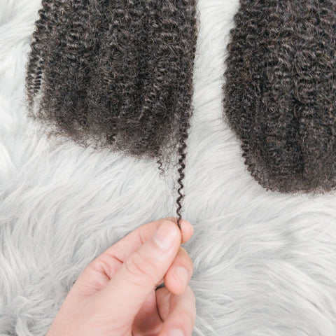 4C Afro Kinky Curly Virgin Human Hair 16" Brazilian Human Hair Extensions Weave Bundles No Weft Weaving for African Black Women