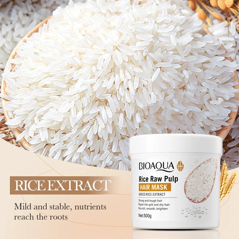 Rice Puree Hair Mask Natural Hair Growth Repair Dry Damaged Anti-Breakage Thicker Nourish Moisturize Healthier Hair Care Product