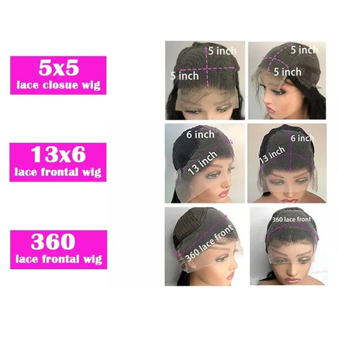 36 38 Inch 13x6 HD Transparent Bone Straight Lace Frontal Wigs 5x5 Glueless Wear and Go Human Hair Wig 200 Density for Women