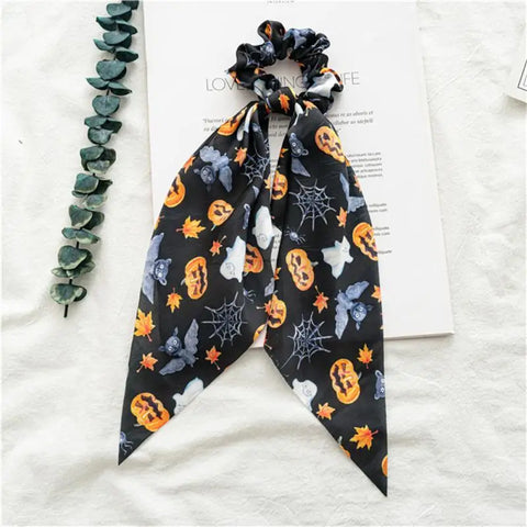 Santa Claus Bows Hair Scrunchies Long ribbon Ponytail Scarf Hair Tie Women Girls Elastic Hair Bands Christmas Hair Accessories