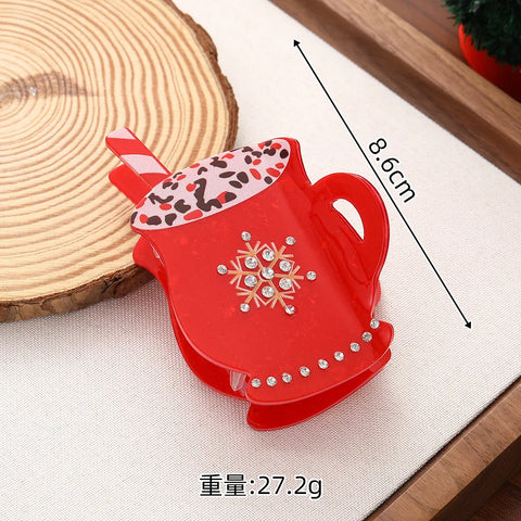 NEW Nutcracker and Christmas Party Gift Hair Claw Holiday Leisure Acrylic Hair Claw Clips Hair Accessories for Women Girls