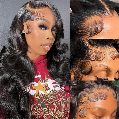 30 40 Inch 13x6 Body Wave Lace Front Wigs Human Hair Pre Plucked 210 Density 13x4 HD Transparent Lace Frontal Human Hair Wigs