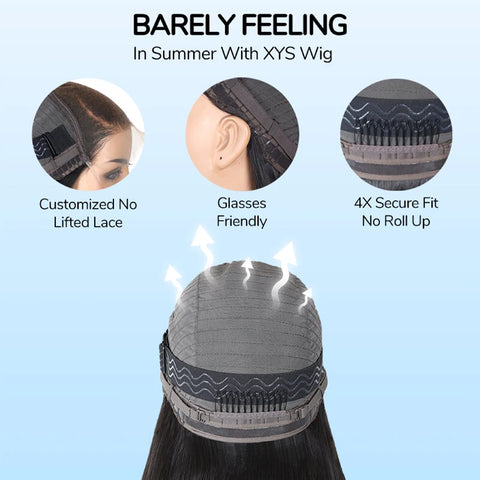 PartingMax Water Wave 7x6 Lace Glueless Wigs Prebleached HD Lace Frontal Wig Bleached Knots Swiss Lace Closure Wig with Babyhair