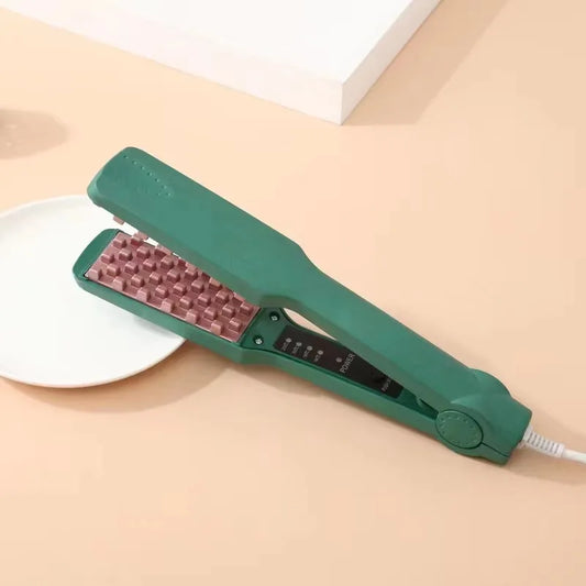 3D Grid Hair Crimper Volumizer Ceramic Professional Hair Fluffy Corrugated Curler Flat Iron Corn Hair Splint Perm 4 Temperatures