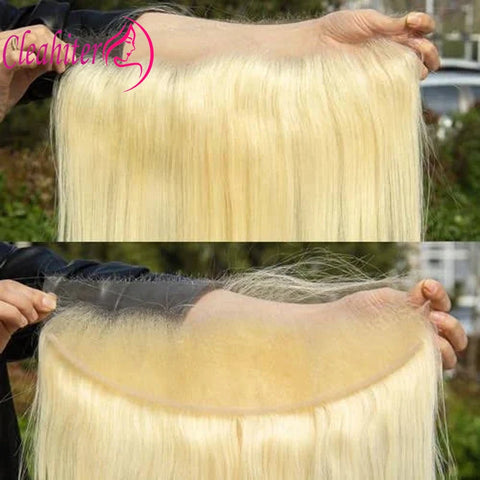 22 Inch 613 Blonde 13x4 Transparent Lace Frontal Brazilian Virgin Hair Pre-Plucked Full End Straight Human Hair Frontal
