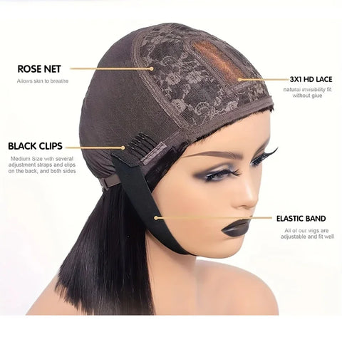 30 inch Body Wave Human Hair Wigs with Bangs Full Machine Made Scalp Top Wig 180% Density Brazilian Remy Hair Fringe Bangs Wig