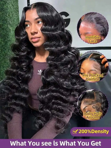 13x6 HD Lace Loose Deep Wave Frontal Wigs 250% Transparent 30 40 Inch 13x4 Deep Water Wave Curly Lace Front Human Hair Wigs