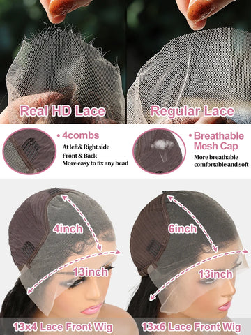 40 Inch 13x6 HD Silver Grey Colored Straight Lace Front Wigs Human Hair Brazilian 13x4 Lace Frontal Wigs For Women 250% Density