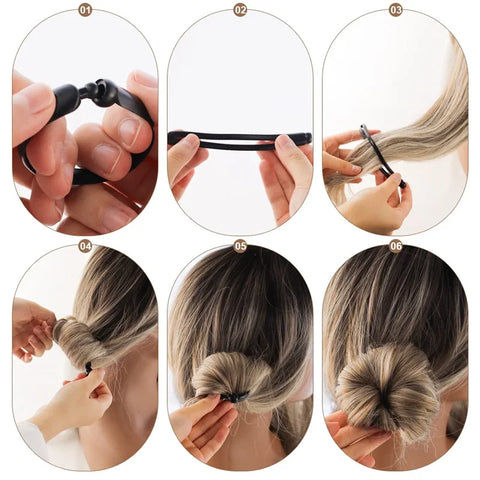 2/4pcs Magic Twist Donut Bun Clips Set Twist Curler Bun Shaper DIY Ring Style Ponytail Headbands Hairstyling Braiders Tools
