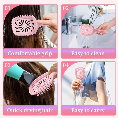 1 Pack WANMEI Detangling Hair Brush- Effortless Tangle Free-Ideal for Natural Curly Straight Wet Dry  Damaged Hair for Women Men