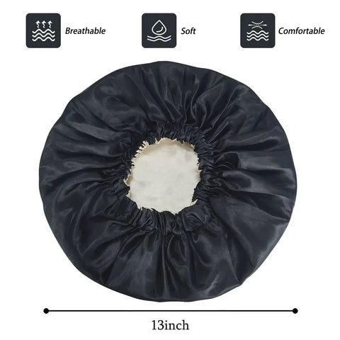 2in1 Double Layer for Winter Bonnet Satin Cheveux Nuit Night Hair Cap Women's Solid Sleeping Hat Sleep Care Nightcap Unisex