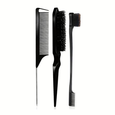 5 Pcs Detangling Brush Set，Curly, Wet/Dry, Black Hair, Flex Detangling Brush set for Hair Style and Cuting, Easy Clean in Daily