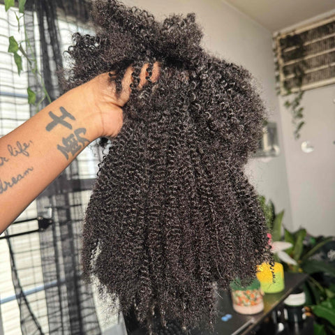 4A 4B 4C Afro Kinky Curly Virgin Human Hair 16Inch Brazilian Human Hair Extensions Weave Bundles No Weft Weaving for Black Women