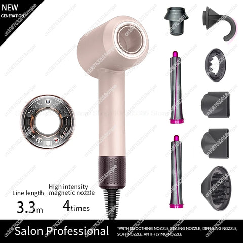 Professinal Leafless Hair Dryer 220V Negative Ion Quick Dry Home Powerful Constant Flyaway Attachment Anion Electric Hair Dryer