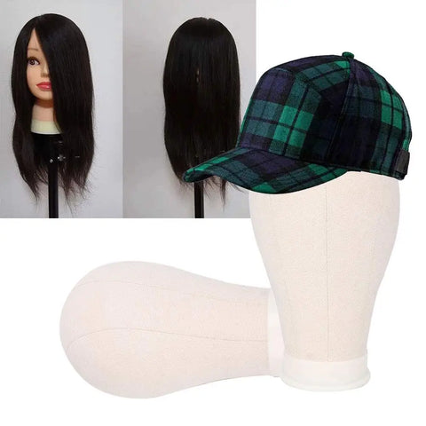 22 Inch Mannequin Head With Stand Canvas Head Wig Model With Mount Hole For DIY Wig Making