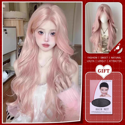 WTB Synthetic Long Straight Hair Black Lolita Wigs with Bangs for Women Fashion Female Cosplay Party Christmas Wigs Multicolor