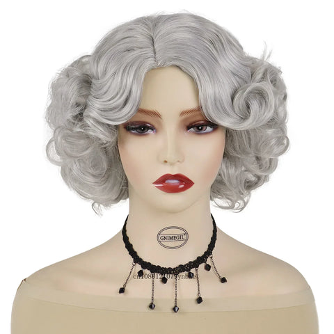 Synthetic Blue Short Big Curly Wigs for Women Girls Layered Wavy Bob Wig Cosplay Carnival Party Costume Halloween Lolita Wigs