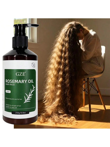 GZE Rosemary Oil Hair Mask for Scalp Health & Shine - Deep Cleansing Treatment to Revitalize Dry, Damaged Hair for Frizz Control